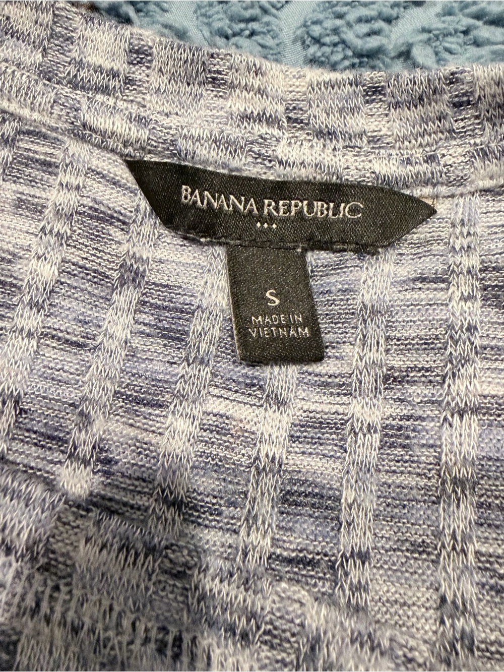 Banana Republic Blue White Textured Sleeveless Tunic Top Small - Picture 4 of 7